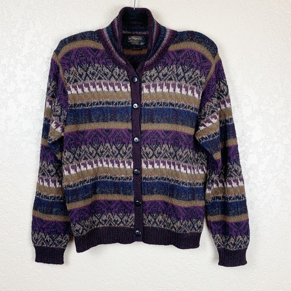 Vintage Sweaters - Vintage Le Perez baby Alpaca fair isle cardigan